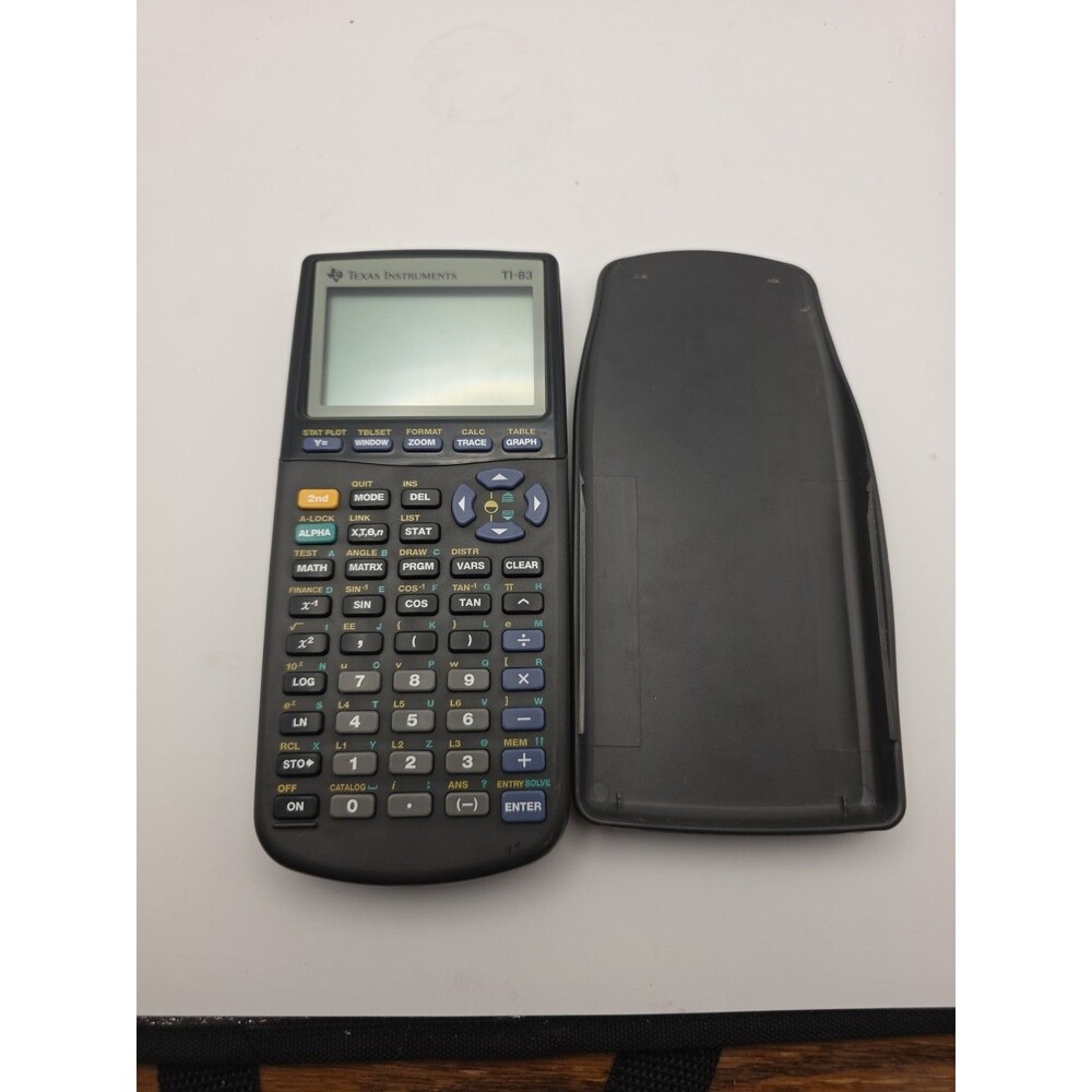 Texas Instruments TI-83 Graphing Calculator with Cover - Tested & Working